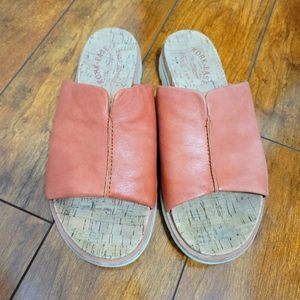 Kork-Ease Orange Kerala Leather Slide Sandals Size 8M
